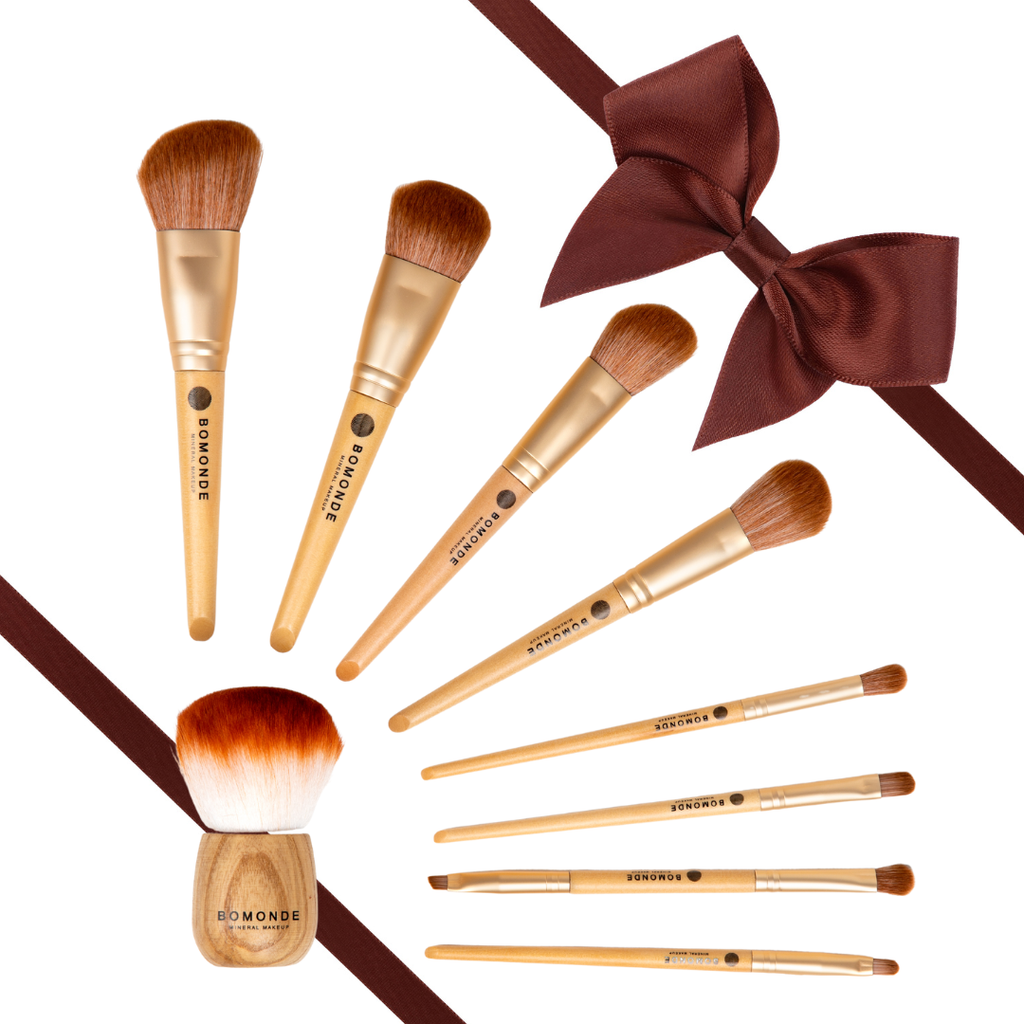 Christmas 9-Piece Vegan Brush Set | Eco-Luxury, Cruelty-Free Makeup Collection
