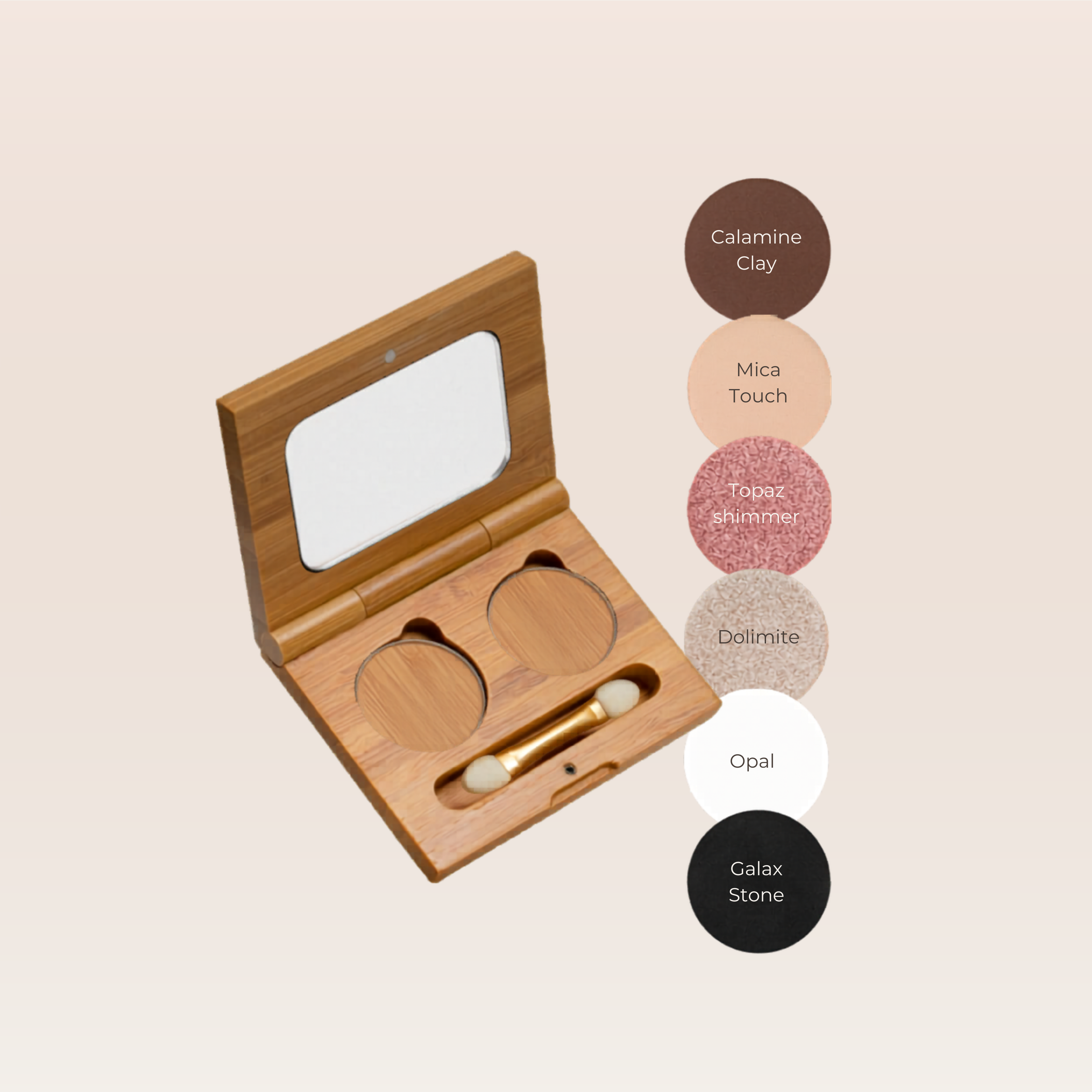 "Custom selection of vegan eyeshadow shades"