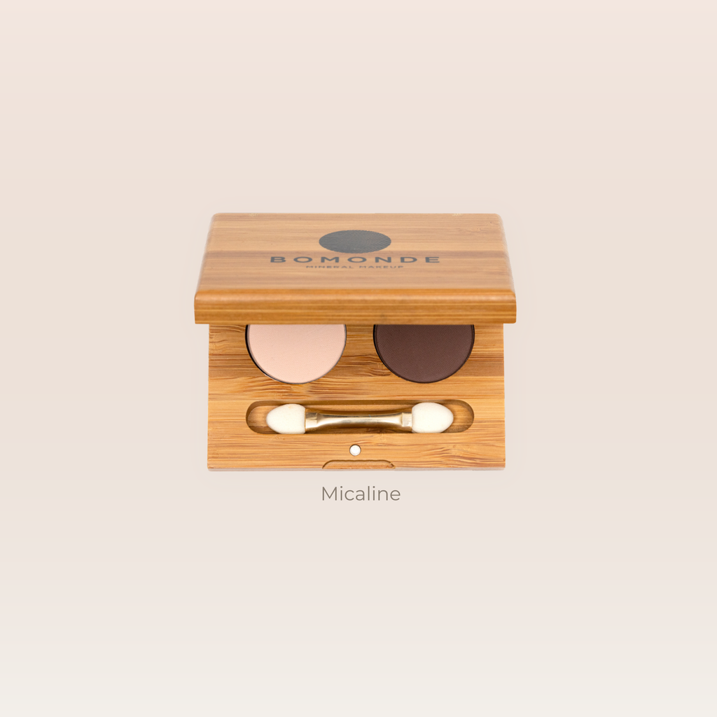 "Brown toned vegan eyeshadow duo palette"