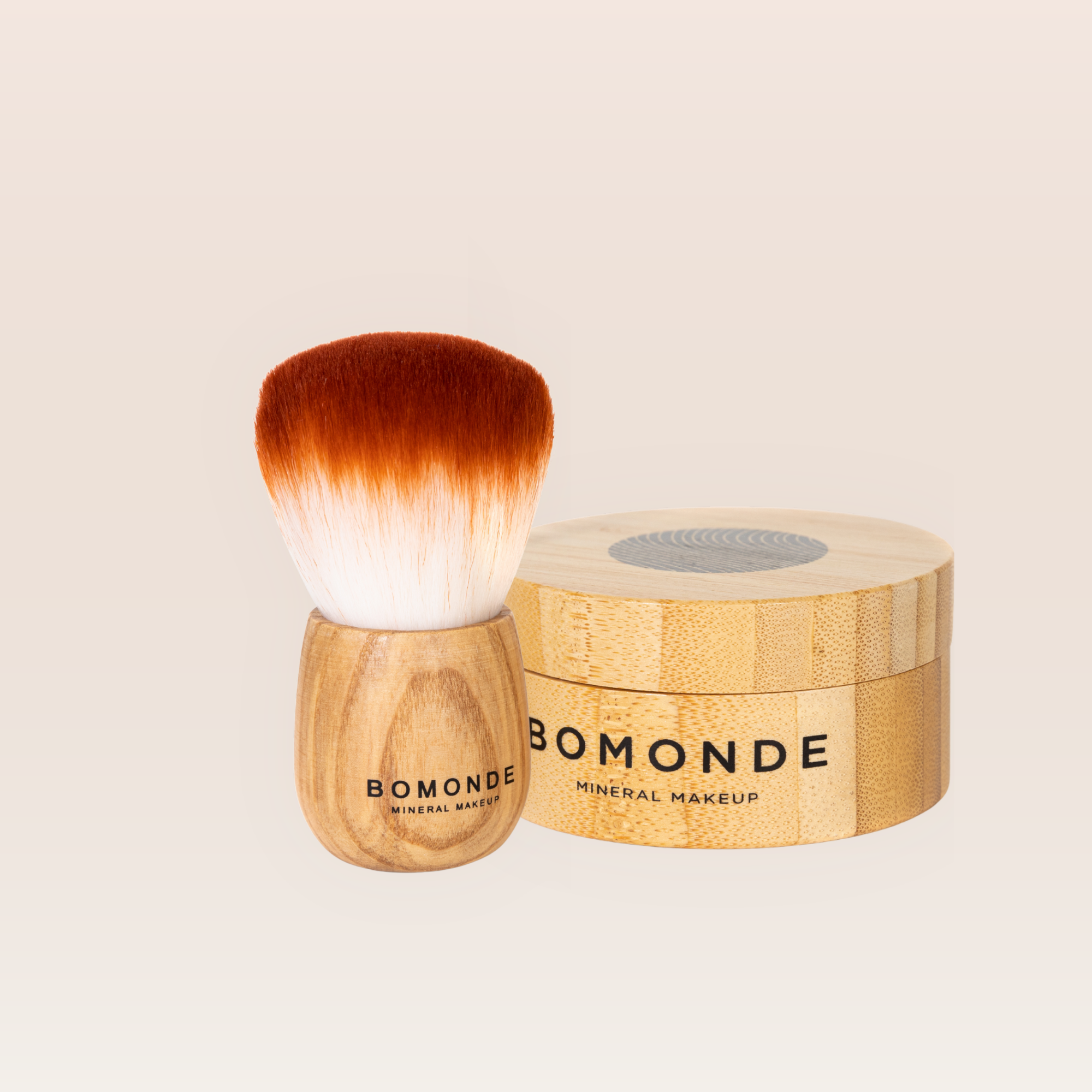 "Foundation with kabuki brush set for smooth application"
