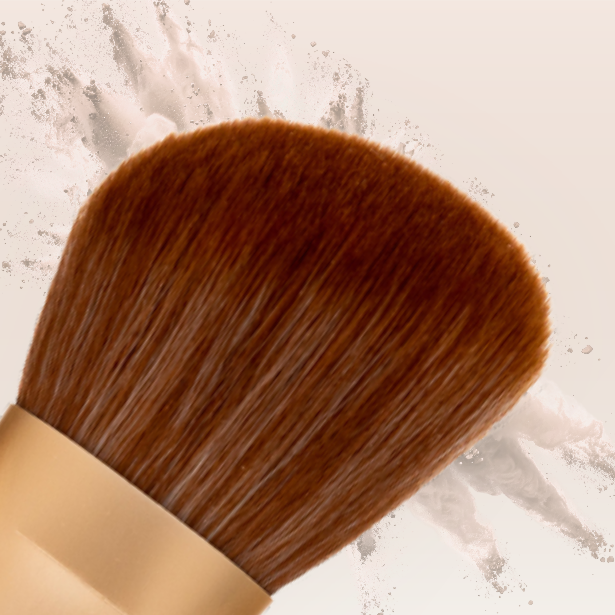 "Vegan large powder angled brush for loose powder application"