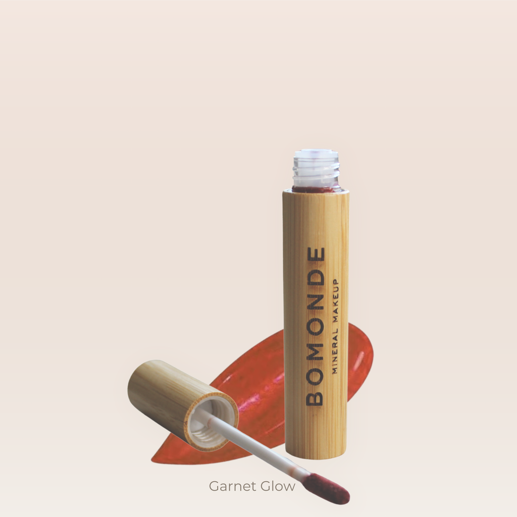 warm red vegan lip gloss for warm tone look"