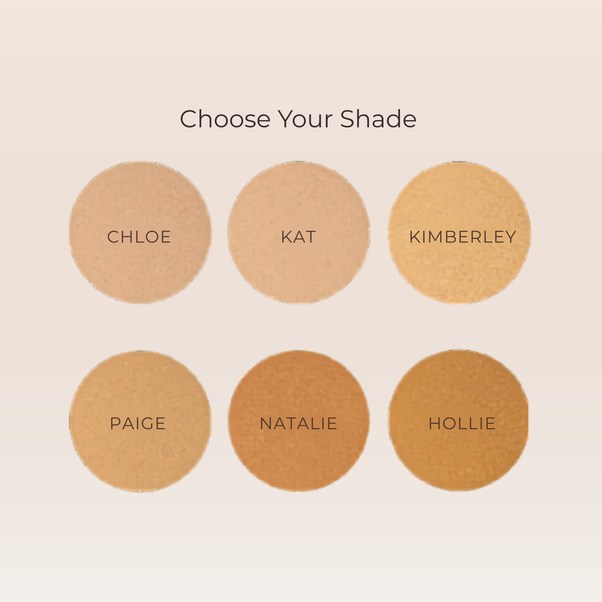 "Close up of shades of vegan mineral foundation"