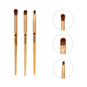 The Eyeshadow 3 piece collection - Vegan Makeup brush set - Synthetic Hair.